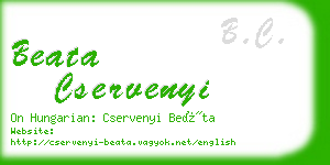 beata cservenyi business card